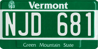 VT license plate NJD681