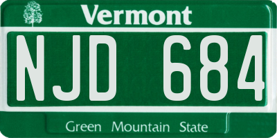 VT license plate NJD684