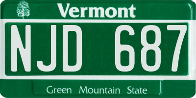 VT license plate NJD687