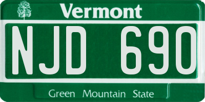 VT license plate NJD690