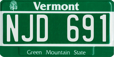 VT license plate NJD691
