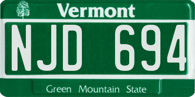 VT license plate NJD694