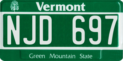 VT license plate NJD697
