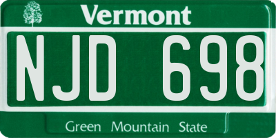 VT license plate NJD698