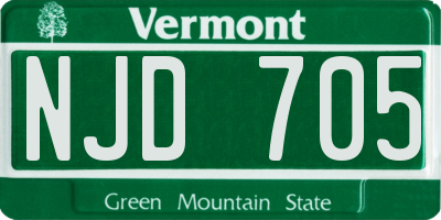 VT license plate NJD705