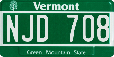 VT license plate NJD708