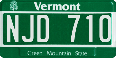 VT license plate NJD710