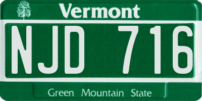 VT license plate NJD716