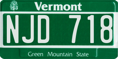 VT license plate NJD718