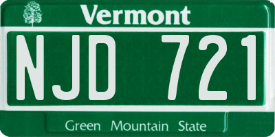 VT license plate NJD721