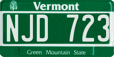 VT license plate NJD723
