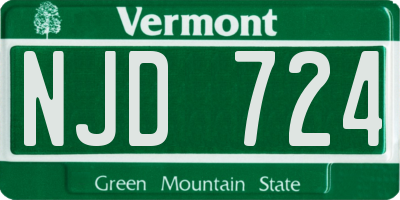 VT license plate NJD724