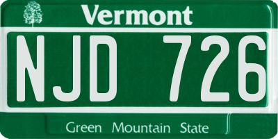 VT license plate NJD726