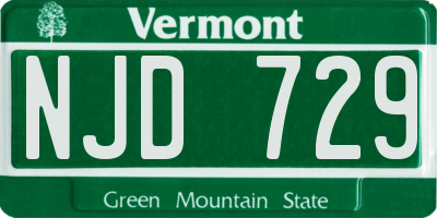 VT license plate NJD729