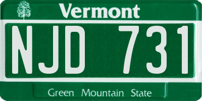 VT license plate NJD731