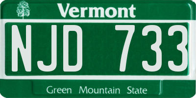 VT license plate NJD733