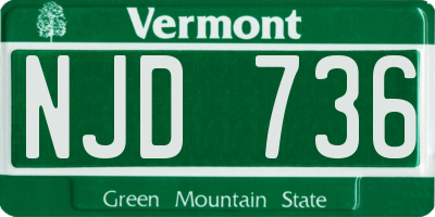VT license plate NJD736
