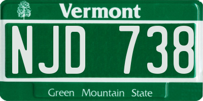 VT license plate NJD738