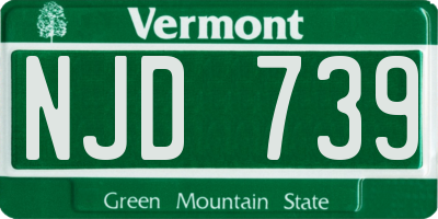 VT license plate NJD739