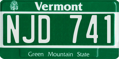 VT license plate NJD741