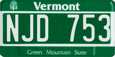 VT license plate NJD753