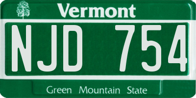 VT license plate NJD754