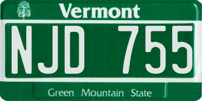 VT license plate NJD755
