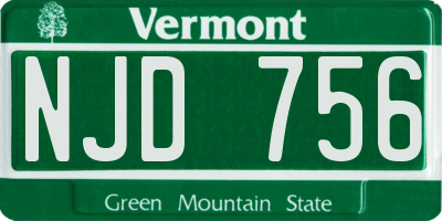 VT license plate NJD756