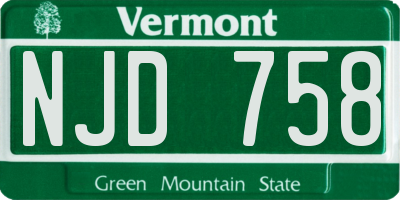 VT license plate NJD758