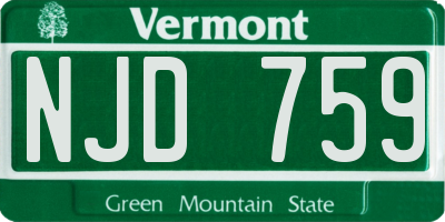 VT license plate NJD759