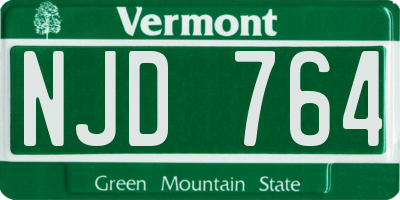 VT license plate NJD764
