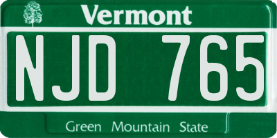 VT license plate NJD765