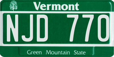 VT license plate NJD770
