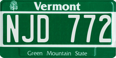 VT license plate NJD772