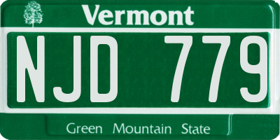 VT license plate NJD779