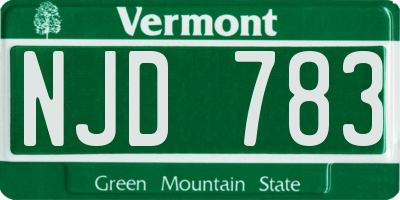 VT license plate NJD783