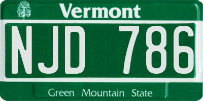 VT license plate NJD786