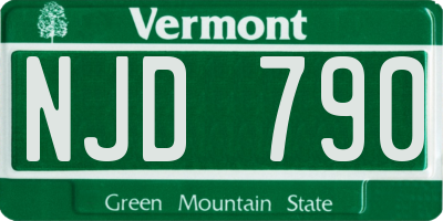 VT license plate NJD790