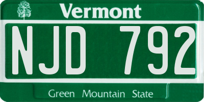 VT license plate NJD792