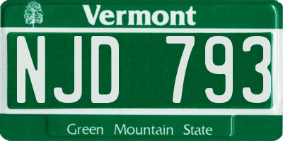 VT license plate NJD793