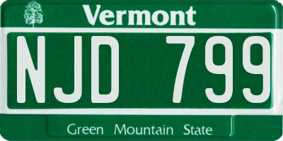 VT license plate NJD799