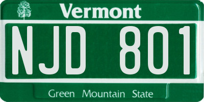 VT license plate NJD801