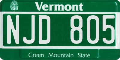 VT license plate NJD805