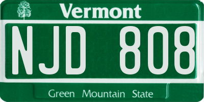 VT license plate NJD808