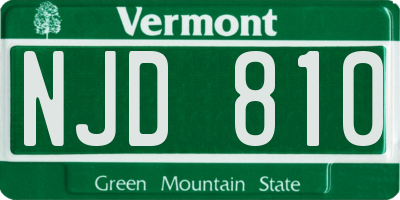 VT license plate NJD810