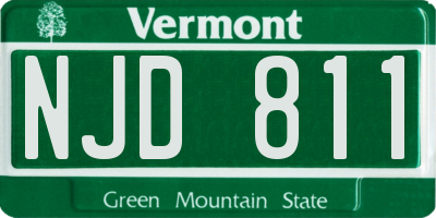 VT license plate NJD811