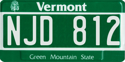 VT license plate NJD812