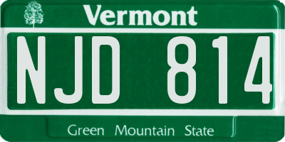VT license plate NJD814