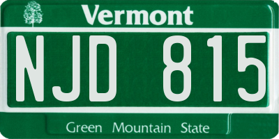 VT license plate NJD815