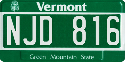 VT license plate NJD816